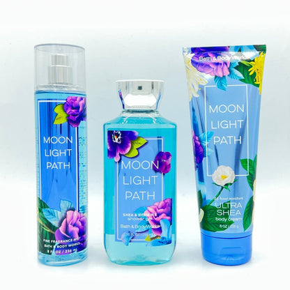 Bath & Body Works Moonlight Path Body Set – Shower Gel, Fine Fragrance Mist & Body Cream (3-Piece) Avelisse