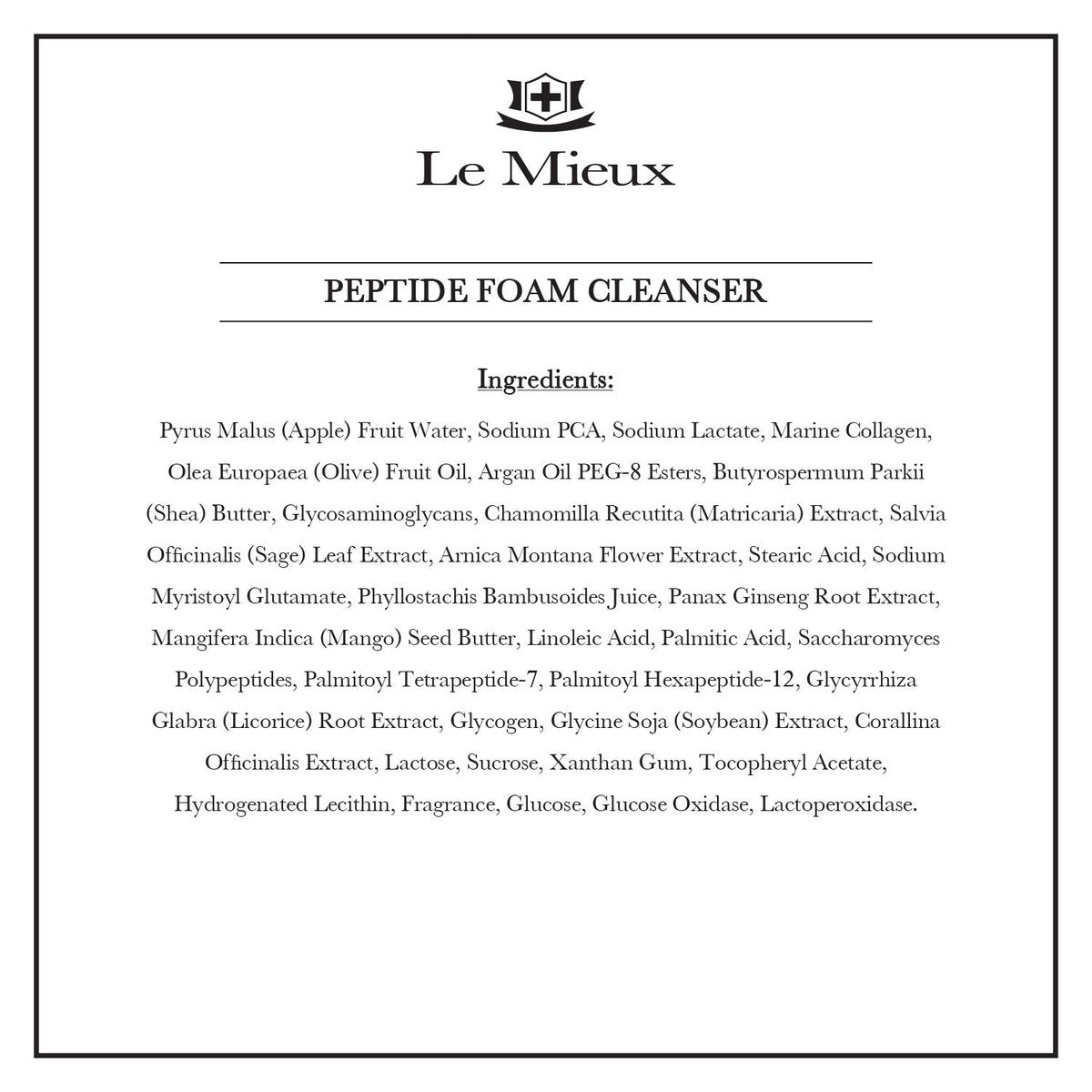 Le Mieux Peptide Foam Cleanser - Age Defying Face Wash with Marine Collagen & 3 Peptides for Glowing Skin, Foaming Cleanser for Dry Skin, 6 oz Avelisse