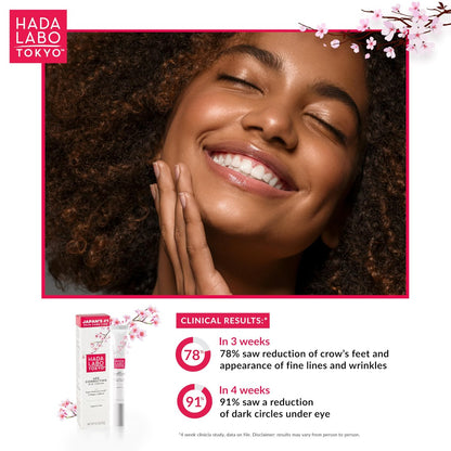 Hada Labo Tokyo Age Correcting Eye Cream – Anti-Aging with Super Hyaluronic Acid, Collagen & Caffeine – Reduces Wrinkles, Dark Circles & Puffiness – Lift, Firm & Brighten – 0.5 oz Avelisse