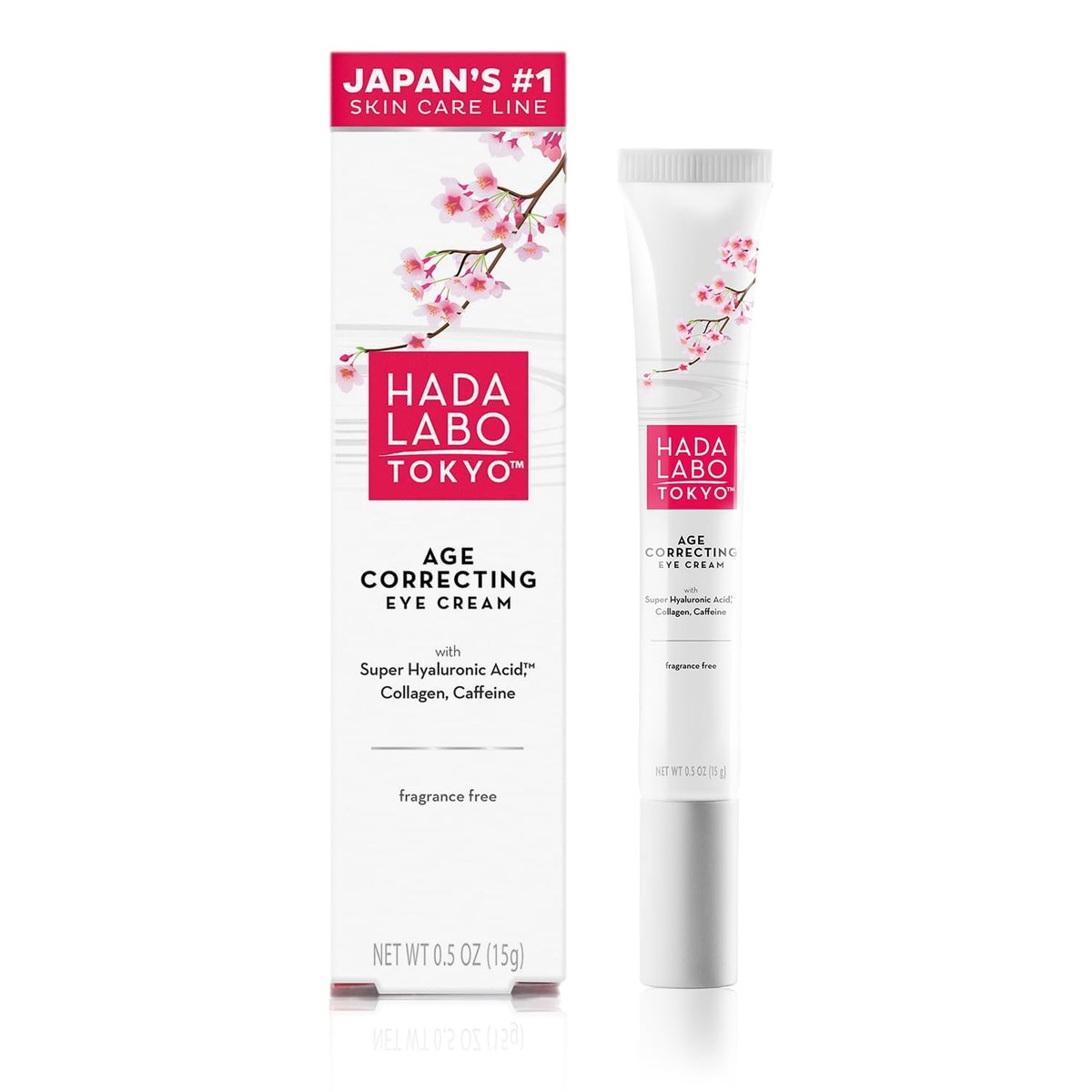 Hada Labo Tokyo Age Correcting Eye Cream – Anti-Aging with Super Hyaluronic Acid, Collagen & Caffeine – Reduces Wrinkles, Dark Circles & Puffiness – Lift, Firm & Brighten – 0.5 oz Avelisse