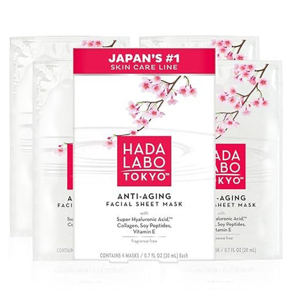 Hada Labo Tokyo Ultimate Anti-aging Facial Mask – Hydrating & Firming Sheet Mask, 0.7 oz Avelisse
