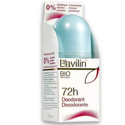 LAVILIN Roll On Deodorant - Aluminum Free, 72 Hour Odor Protection for Sensitive Skin - 2 oz