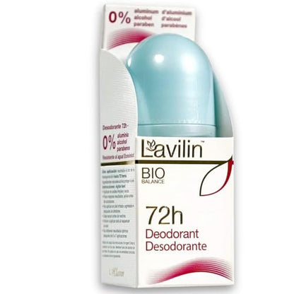 LAVILIN Roll On Deodorant - Aluminum Free, 72 Hour Odor Protection for Sensitive Skin - 2 oz