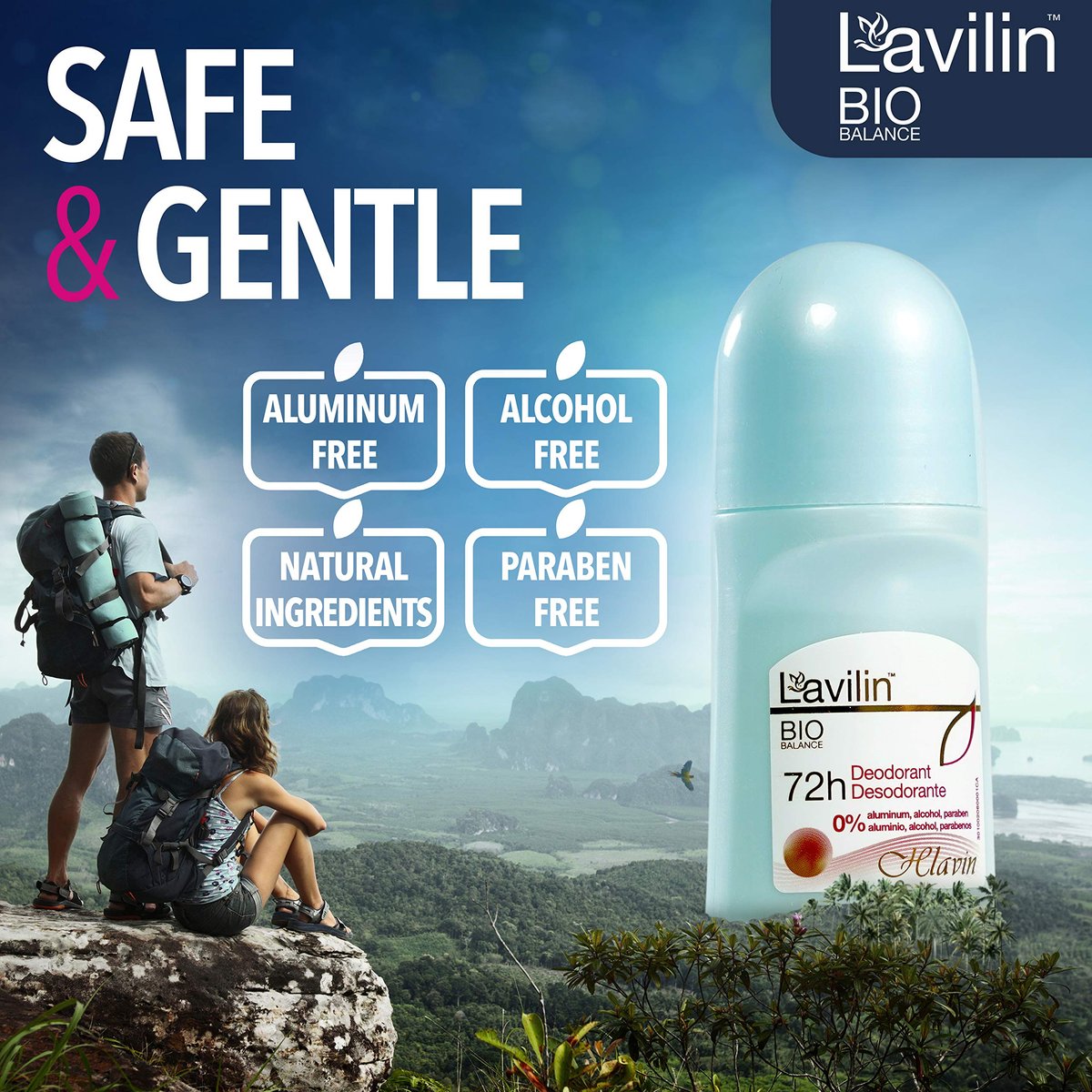 LAVILIN Roll On Deodorant - Aluminum Free, 72 Hour Odor Protection for Sensitive Skin - 2 oz - görsel 9