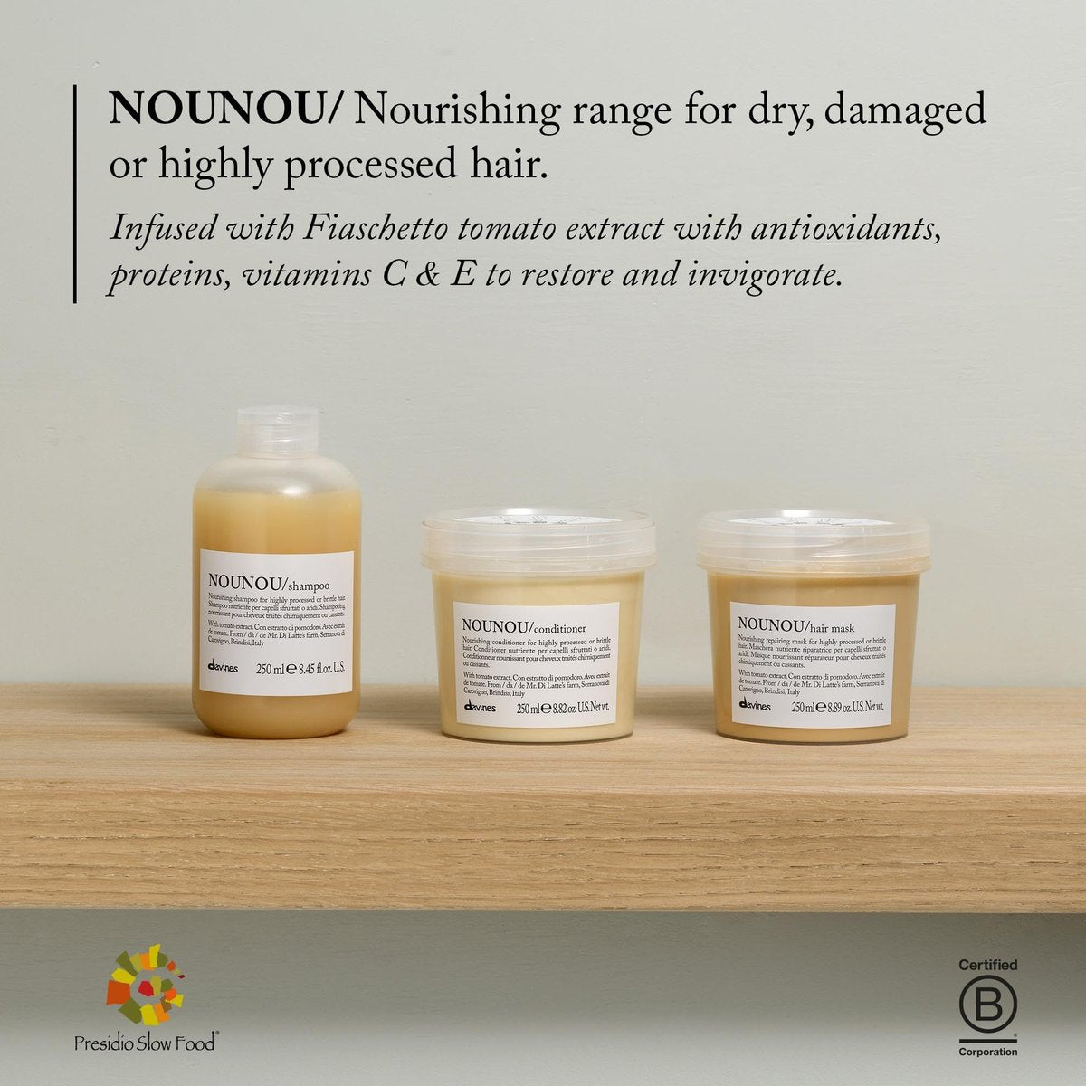Davines NOUNOU Hair Mask – Restorative Treatment for Damaged, Chemically Treated Hair with Tomato Extract, 8.45 Fl Oz Avelisse