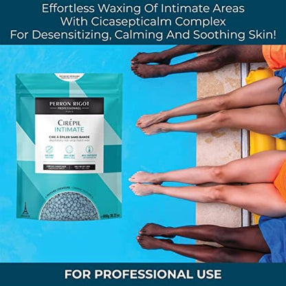 Cirepil Intimate Hard Wax Beads – 800g / 28.22 oz with Cicasepticalm & Coconut Oil – Specialized for Brazilian & Bikini Waxing – Creamy Anti-Bump Hair Removal for Sensitive Areas – Refill Bag Avelisse