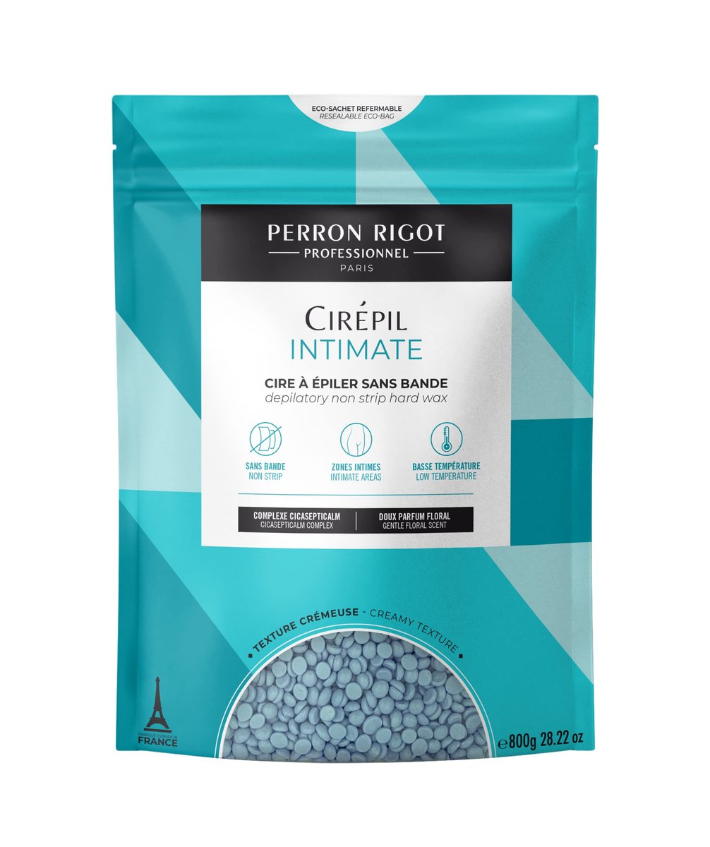 Cirepil Intimate Hard Wax Beads – 800g / 28.22 oz with Cicasepticalm & Coconut Oil – Specialized for Brazilian & Bikini Waxing – Creamy Anti-Bump Hair Removal for Sensitive Areas – Refill Bag Avelisse