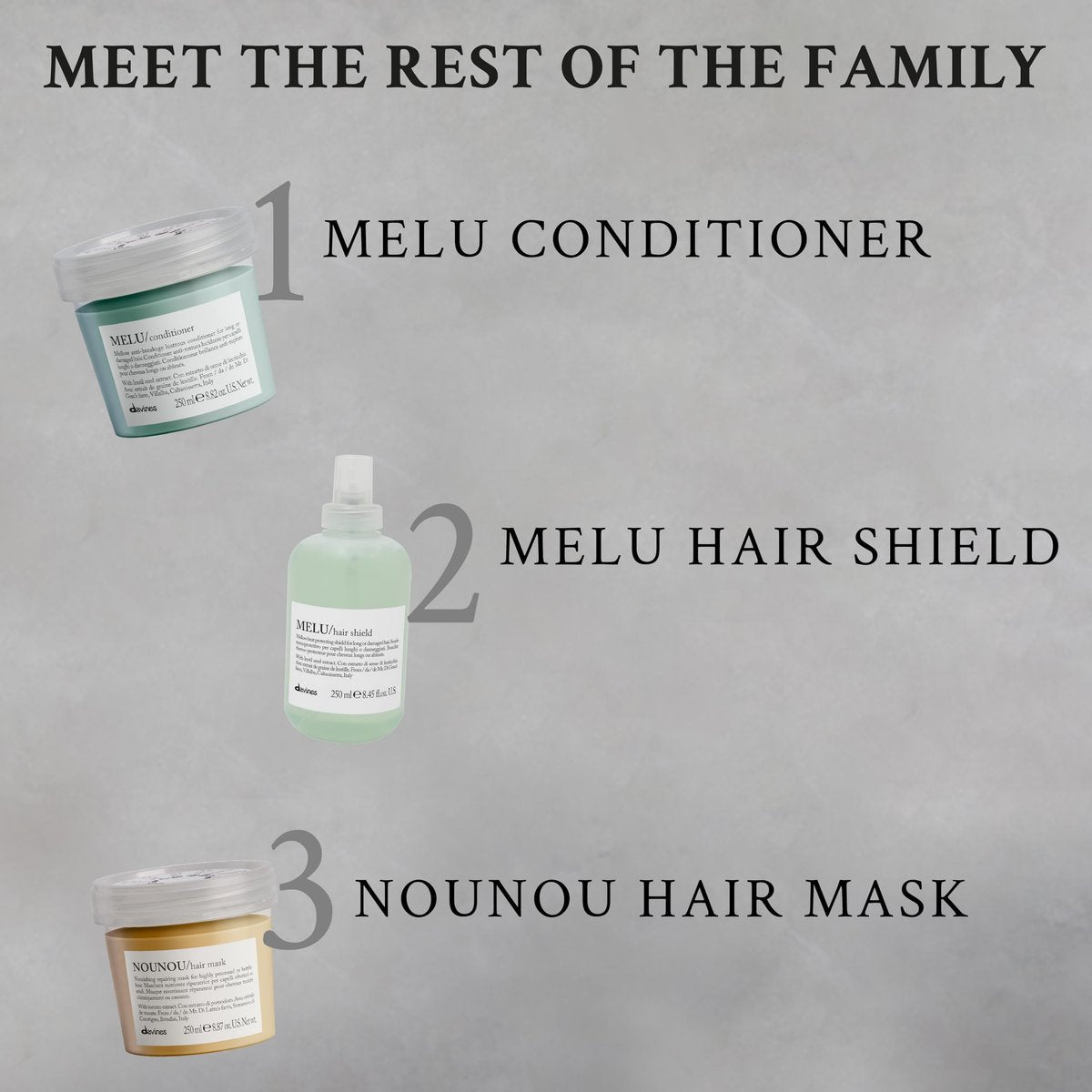 Davines MELU Shampoo, Elasticizing Anti-Breakage Gentle Cleansing Action for Long or Damaged Hair - 8.45 Fl Oz - görsel 11