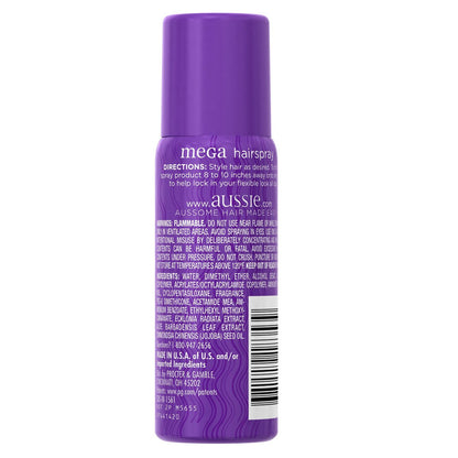 Aussie Mega Hairspray - 1.5 Fluid Ounce - Strong Hold, Flexible Finish