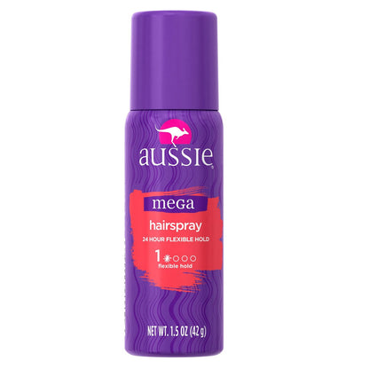 Aussie Mega Hairspray - 1.5 Fluid Ounce - Strong Hold, Flexible Finish