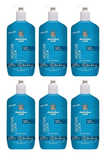 Australian Gold Moist Lock Tan Extender 16 Ounce Pump (473ml) - 6 Pack Avelisse