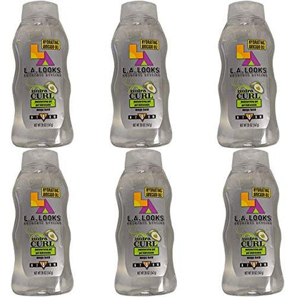 L.A. Looks Nutra Curl Mega Hold Gel 20 oz (6-Pack) – Professional Styling for Defined Curls