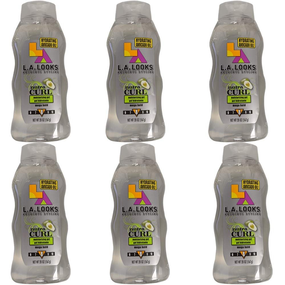 L.A. Looks Nutra Curl Mega Hold Gel 20 oz (6-Pack) – Professional Styling for Defined Curls - görsel 1