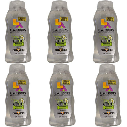 L.A. Looks Nutra Curl Mega Hold Gel 20 oz (6-Pack) – Professional Styling for Defined Curls