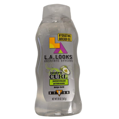 L.A. Looks Nutra Curl Mega Hold Gel 20 oz (6-Pack) – Professional Styling for Defined Curls