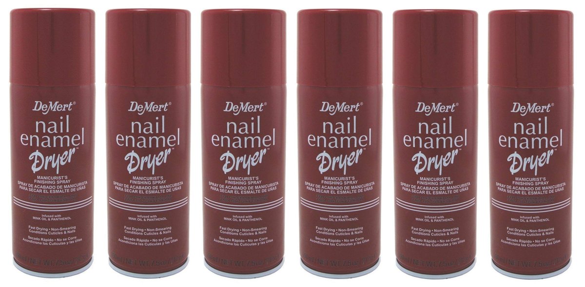 Demert Nail Enamel Dryer Spray - Fast-Drying Formula for Flawless Manicures, 7.5 oz (Pack of 6) Avelisse