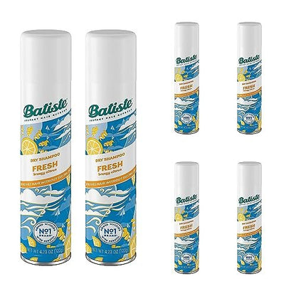 Batiste Dry Shampoo Fresh, Breezy Citrus Scent, Refreshes Hair Without Drying, 4.23 oz (Pack of 6) Avelisse