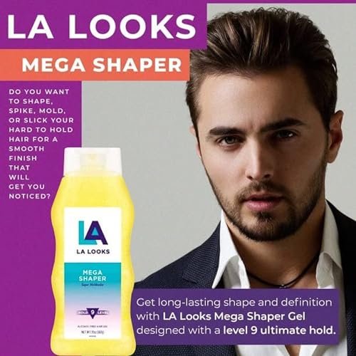 L.A. Looks Mega Mega Gel #9 - 20 Ounce (Pack of 6) - Extra Hold Styling Gel Avelisse