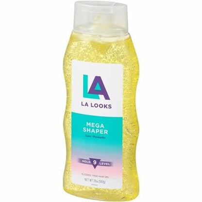 L.A. Looks Mega Mega Gel #9 - 20 Ounce (Pack of 6) - Extra Hold Styling Gel Avelisse