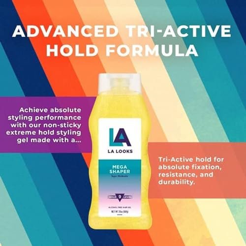 L.A. Looks Mega Mega Gel #9 - 20 Ounce (Pack of 6) - Extra Hold Styling Gel Avelisse
