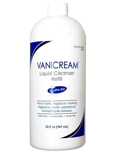 Vanicream Free & Clear Liquid Cleanser Refill 32 oz (Pack of 2) – Gentle, Non-Irritating Facial & Body Cleanser Avelisse