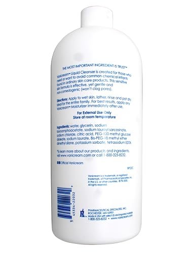 Vanicream Free & Clear Liquid Cleanser Refill 32 oz (Pack of 2) – Gentle, Non-Irritating Facial & Body Cleanser Avelisse