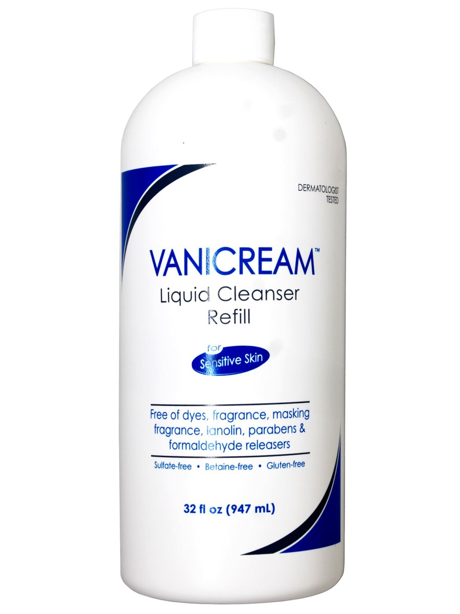 Vanicream Free & Clear Liquid Cleanser Refill 32 oz (Pack of 2) – Gentle, Non-Irritating Facial & Body Cleanser Avelisse