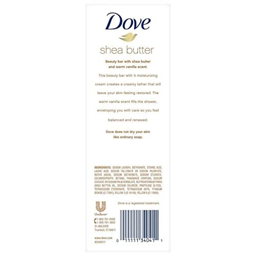 Dove Purely Pampering Shea Butter Bar Soaps, Warm Vanilla Scent, 16 Bars (64 oz) Avelisse