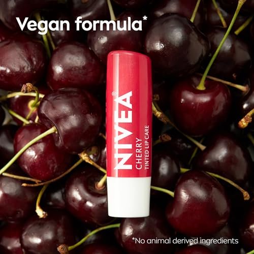 NIVEA Cherry Lip Care Tinted Lip Balm with Shea Butter, Nourishing Oils and Vitamin C & E – 3-in-1 Moisture, Repair and Color, 0.17 oz Stick (Pack of 6) - görsel 16
