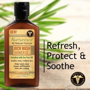 PediFix Nurturesce Jock Wash Shower Gel - Tea Tree Oil Enriched Anti-Fungal Body Wash, 6 Fl Oz Avelisse