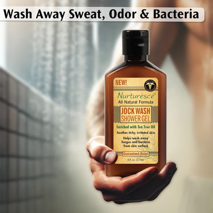 PediFix Nurturesce Jock Wash Shower Gel - Tea Tree Oil Enriched Anti-Fungal Body Wash, 6 Fl Oz Avelisse