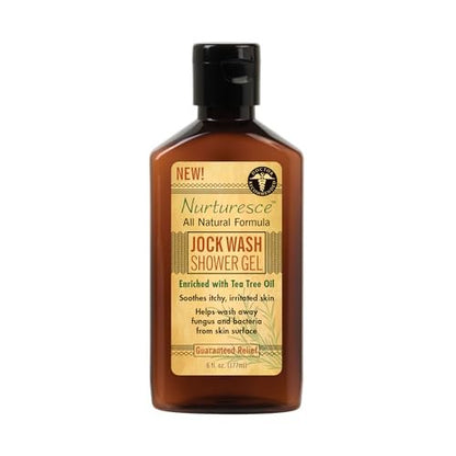 PediFix Nurturesce Jock Wash Shower Gel - Tea Tree Oil Enriched Anti-Fungal Body Wash, 6 Fl Oz Avelisse