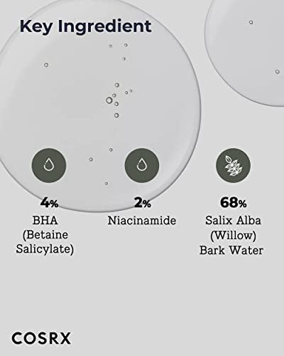 COSRX Niacinamide 2% + BHA 4% Blackhead Exfoliant Toner - 3.38 fl.oz / 100ml, Korean Toner for Blackhead Removal & Pore Minimizing, All Skin Types Avelisse