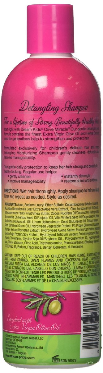 African Pride Dream Kids Olive Miracle Detangling Shampoo 12oz (6 Pack) Avelisse