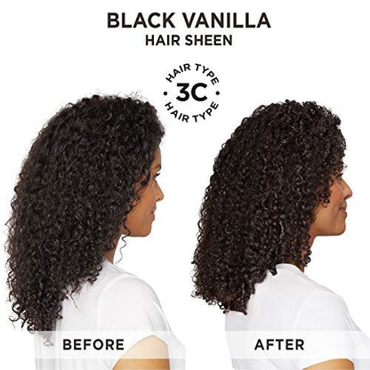 Carol's Daughter Black Vanilla Hair Sheen for Curly, Wavy & Natural Hair - Moisturizing Shine Spray for Dry, Dull or Brittle Hair, 4.3 Fl Oz