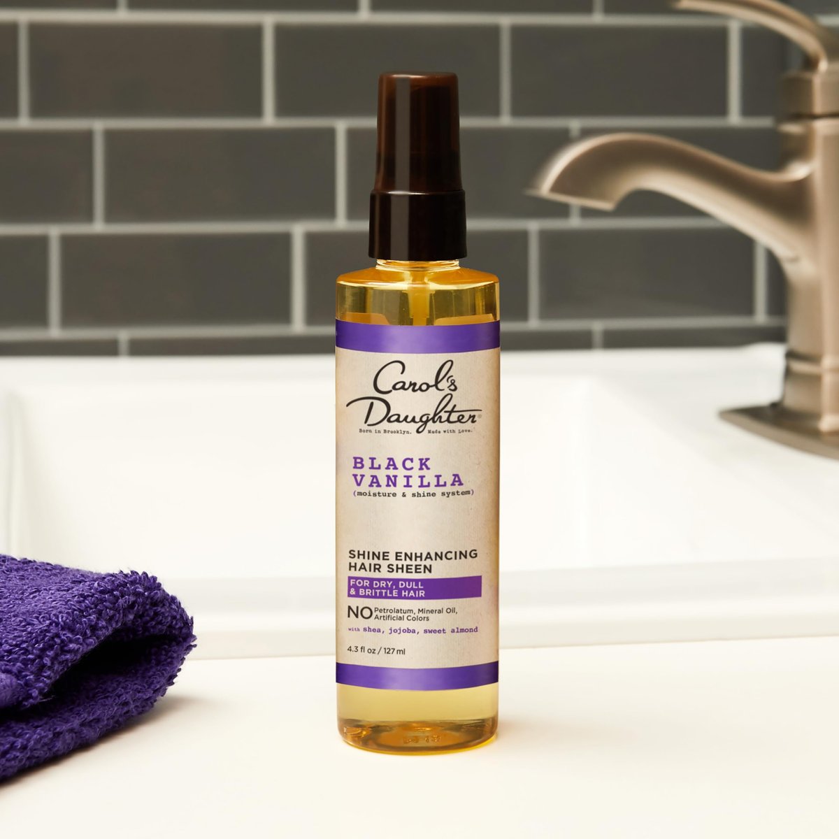 Carol's Daughter Black Vanilla Hair Sheen for Curly, Wavy & Natural Hair - Moisturizing Shine Spray for Dry, Dull or Brittle Hair, 4.3 Fl Oz - görsel 11