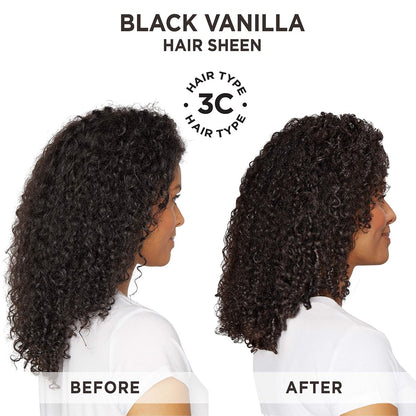 Carol's Daughter Black Vanilla Hair Sheen for Curly, Wavy & Natural Hair - Moisturizing Shine Spray for Dry, Dull or Brittle Hair, 4.3 Fl Oz