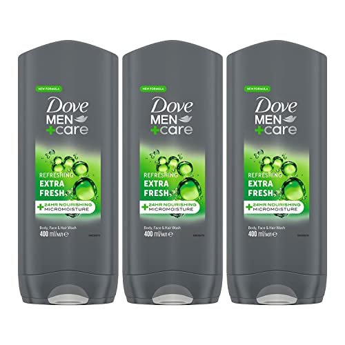 Dove Men+Care Refreshing Extra Fresh 3-In-1 Hair, Body And Face Wash Pack Of 6 - 400 ml Each - görsel 2