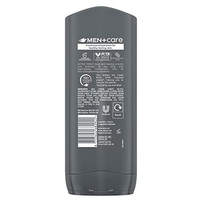 Dove Men+Care Refreshing Extra Fresh 3-In-1 Hair, Body And Face Wash Pack Of 6 - 400 ml Each