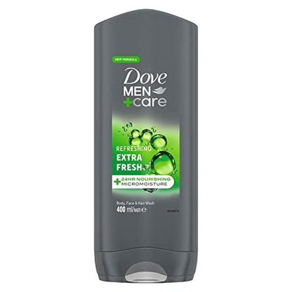Dove Men+Care Refreshing Extra Fresh 3-In-1 Hair, Body And Face Wash Pack Of 6 - 400 ml Each