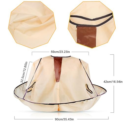 ewinever Waterproof Hair Cutting Cape - Foldable Salon Barber Cape for Adults (Yellow) - görsel 16