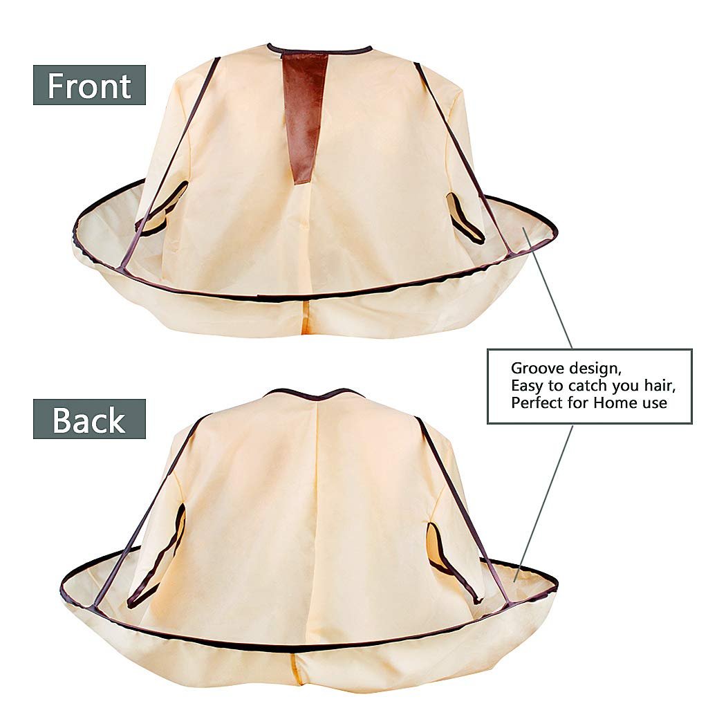 ewinever Waterproof Hair Cutting Cape - Foldable Salon Barber Cape for Adults (Yellow) - görsel 5