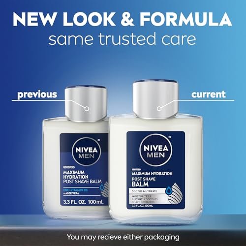 NIVEA MEN Maximum Hydration Post Shave Balm with Provitamin B5 and Aloe Vera, 3.3 Fl Oz (Pack of 3) Avelisse