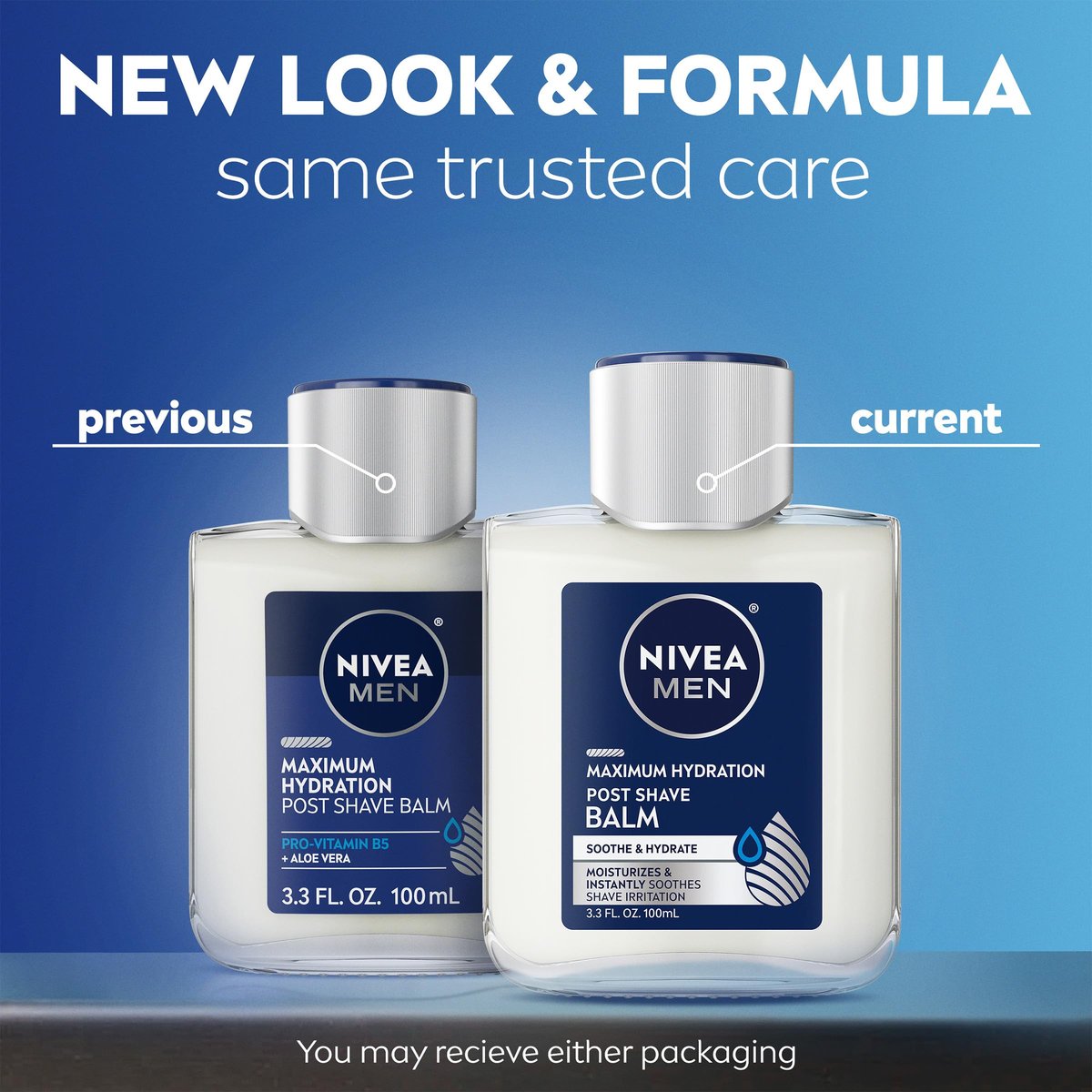 NIVEA MEN Maximum Hydration Post Shave Balm with Provitamin B5 and Aloe Vera, 3.3 Fl Oz (Pack of 3) Avelisse