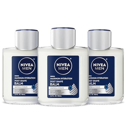 NIVEA MEN Maximum Hydration Post Shave Balm with Provitamin B5 and Aloe Vera, 3.3 Fl Oz (Pack of 3) Avelisse