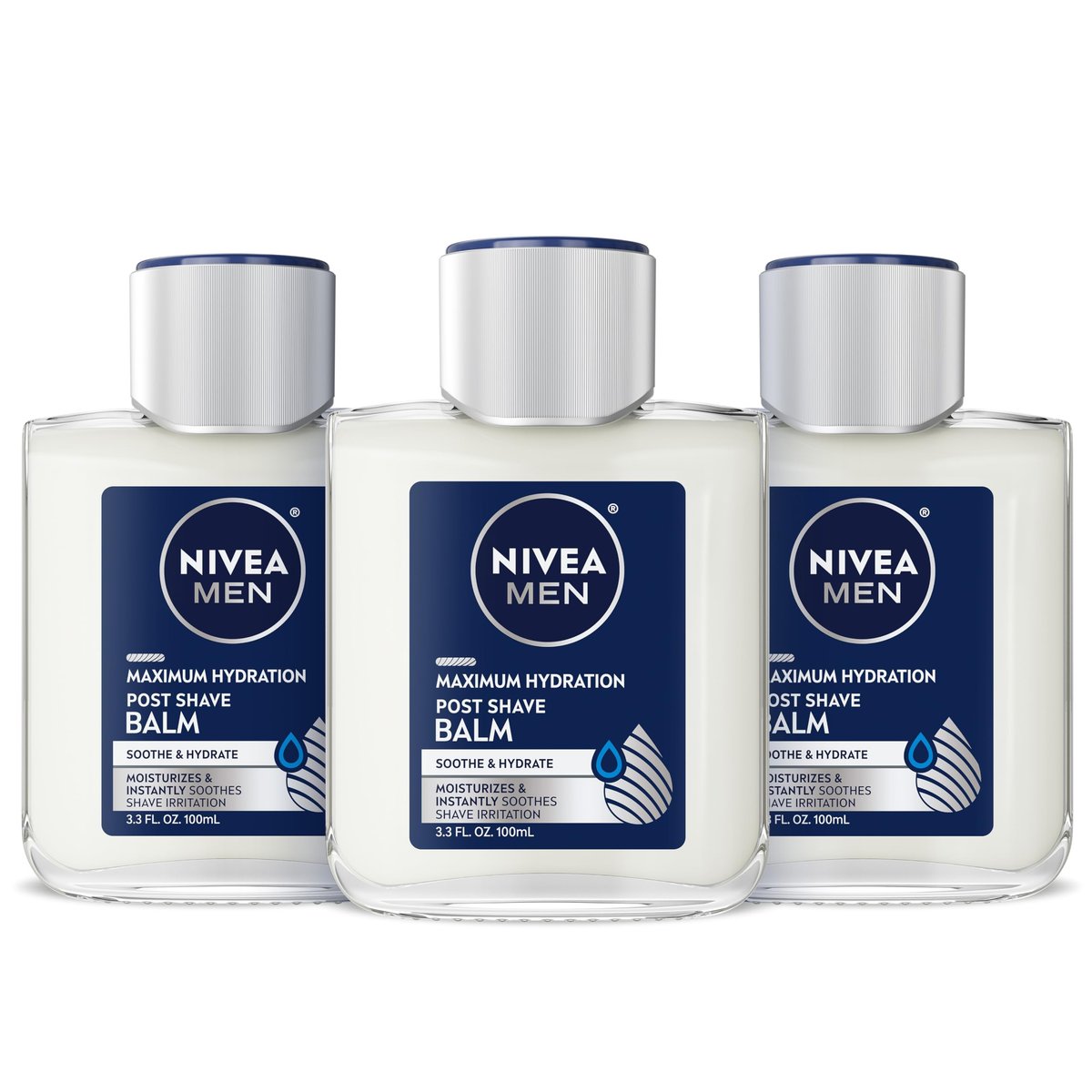 NIVEA MEN Maximum Hydration Post Shave Balm with Provitamin B5 and Aloe Vera, 3.3 Fl Oz (Pack of 3) Avelisse