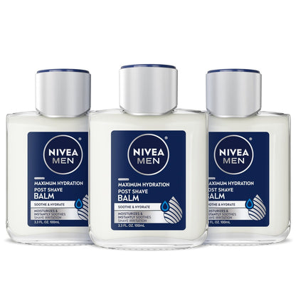 NIVEA MEN Maximum Hydration Post Shave Balm with Provitamin B5 and Aloe Vera, 3.3 Fl Oz (Pack of 3) Avelisse