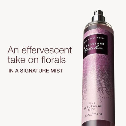 Bath & Body Works A Thousand Wishes Fine Fragrance Mist - Long-Lasting Body Spray for Women, Sparkling Prosecco & Peony Scent, 8 fl oz