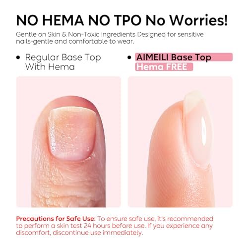 AIMEILI Gel Nail Polish No Wipe Top and Base Coat Set – 2 x 10ml, Shine Finish, Long Lasting, Soak Off - görsel 14