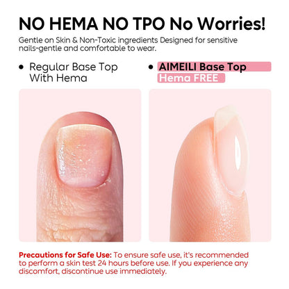 AIMEILI Gel Nail Polish No Wipe Top and Base Coat Set – 2 x 10ml, Shine Finish, Long Lasting, Soak Off